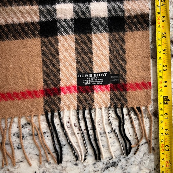 BURBERRY Fringed Checked Cashmere Scarf - Picture 3 of 7